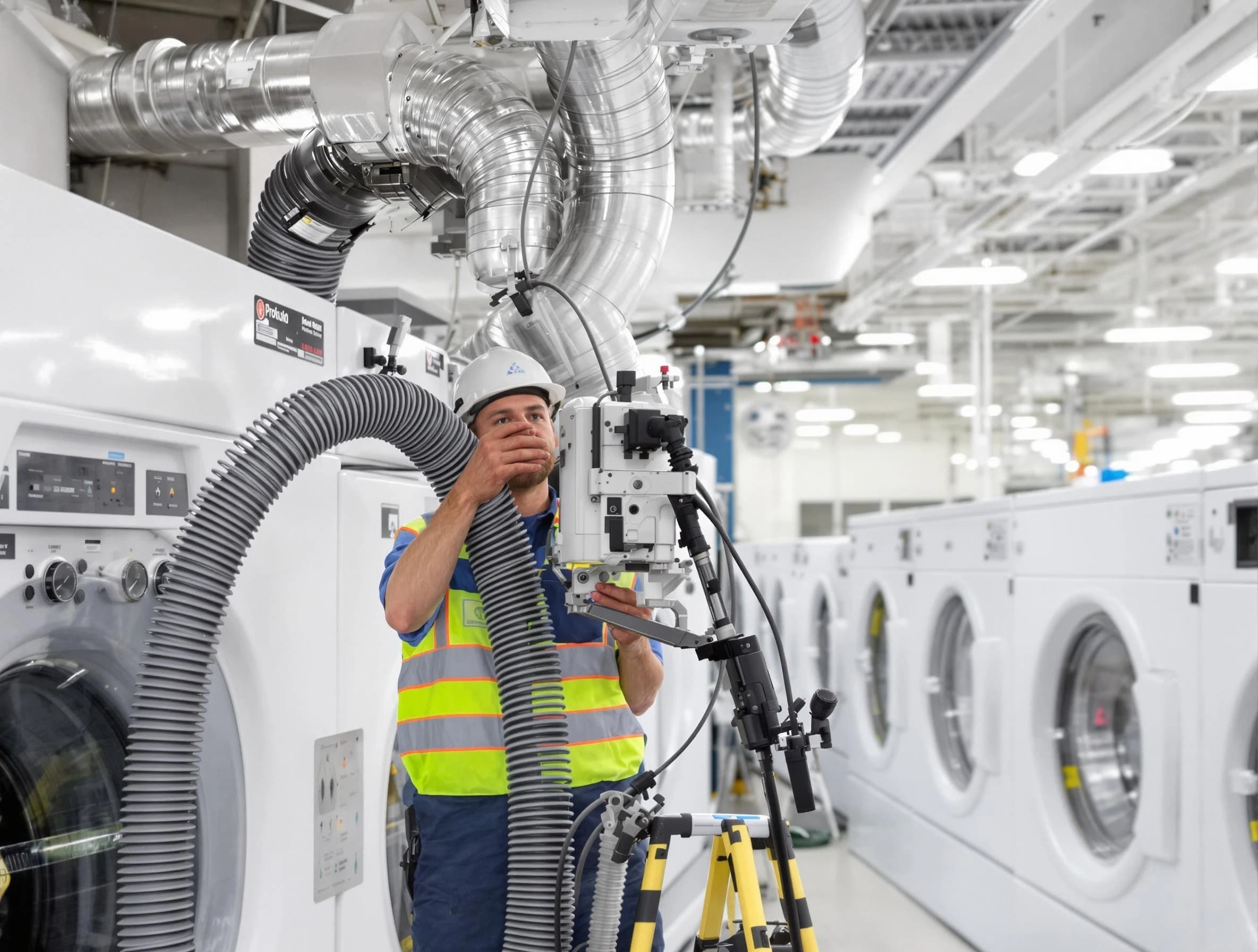 Odenville Dryer Vent Cleaning team performing commercial-grade dryer vent cleaning at a business facility in Odenville