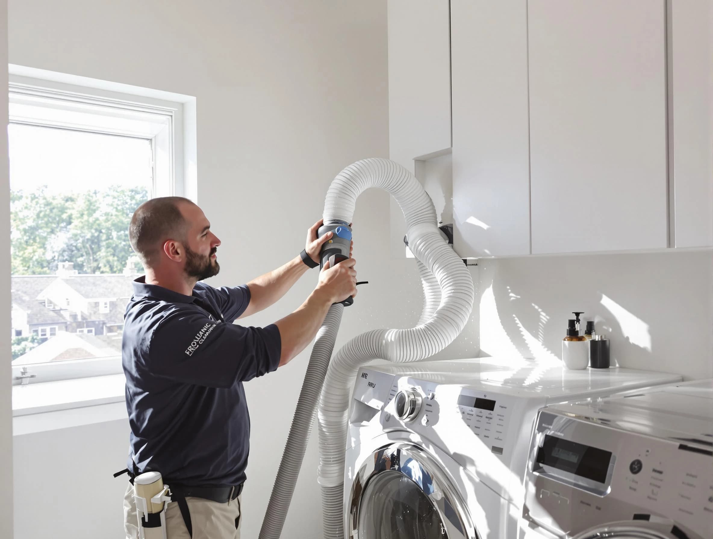 Certified Odenville Dryer Vent Cleaning technician performing dryer vent cleaning in Odenville