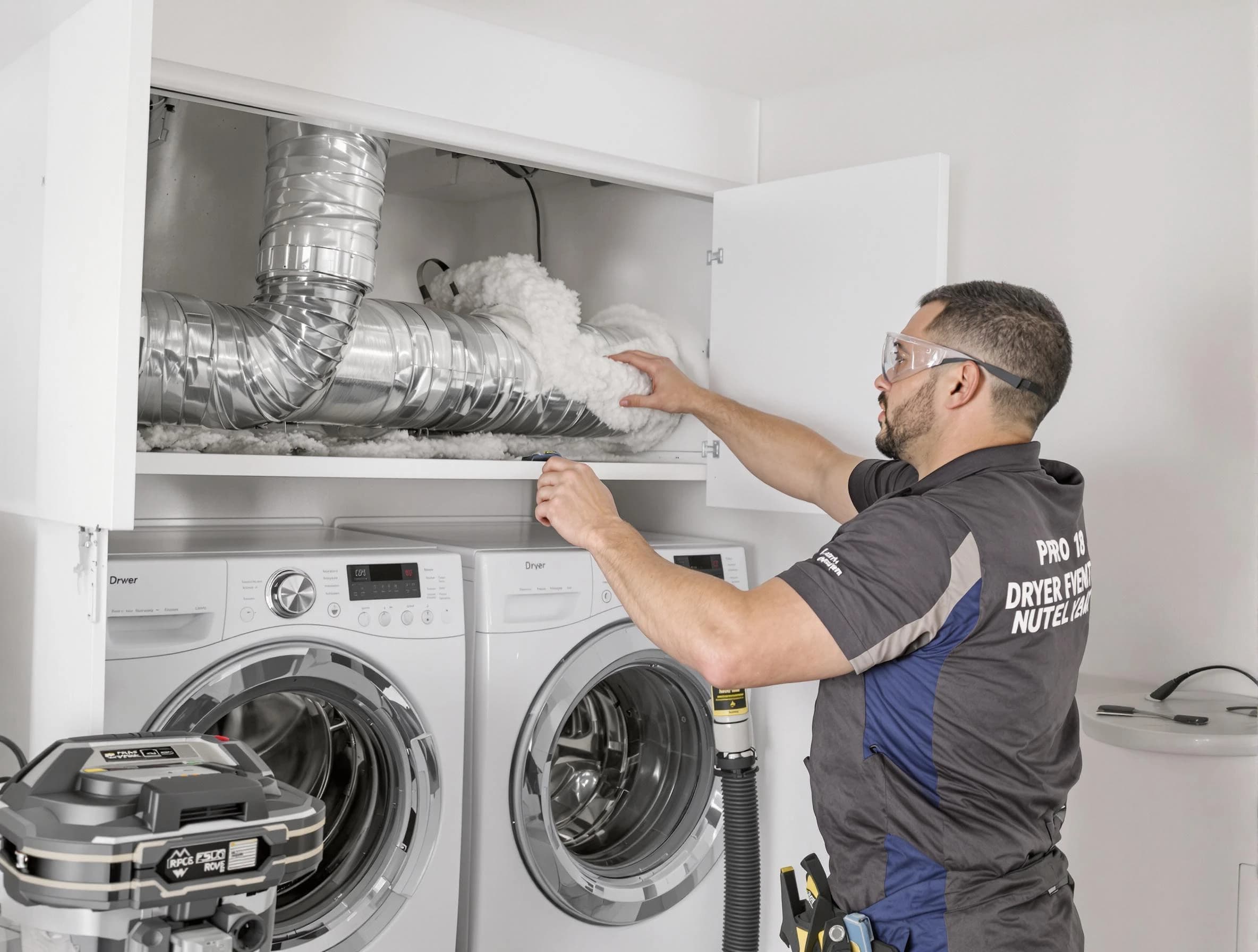Odenville Dryer Vent Cleaning certified technician performing specialized gas dryer vent cleaning in Odenville
